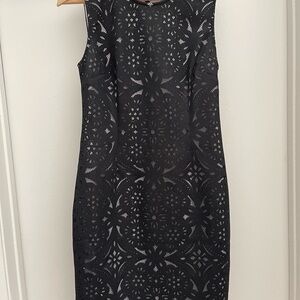 DKNY Black Patterned Mini dress